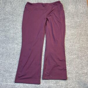 Duluth Trading Co Sweatpants Womens XL X 29 Purple Knit Stretch Yoga Pockets